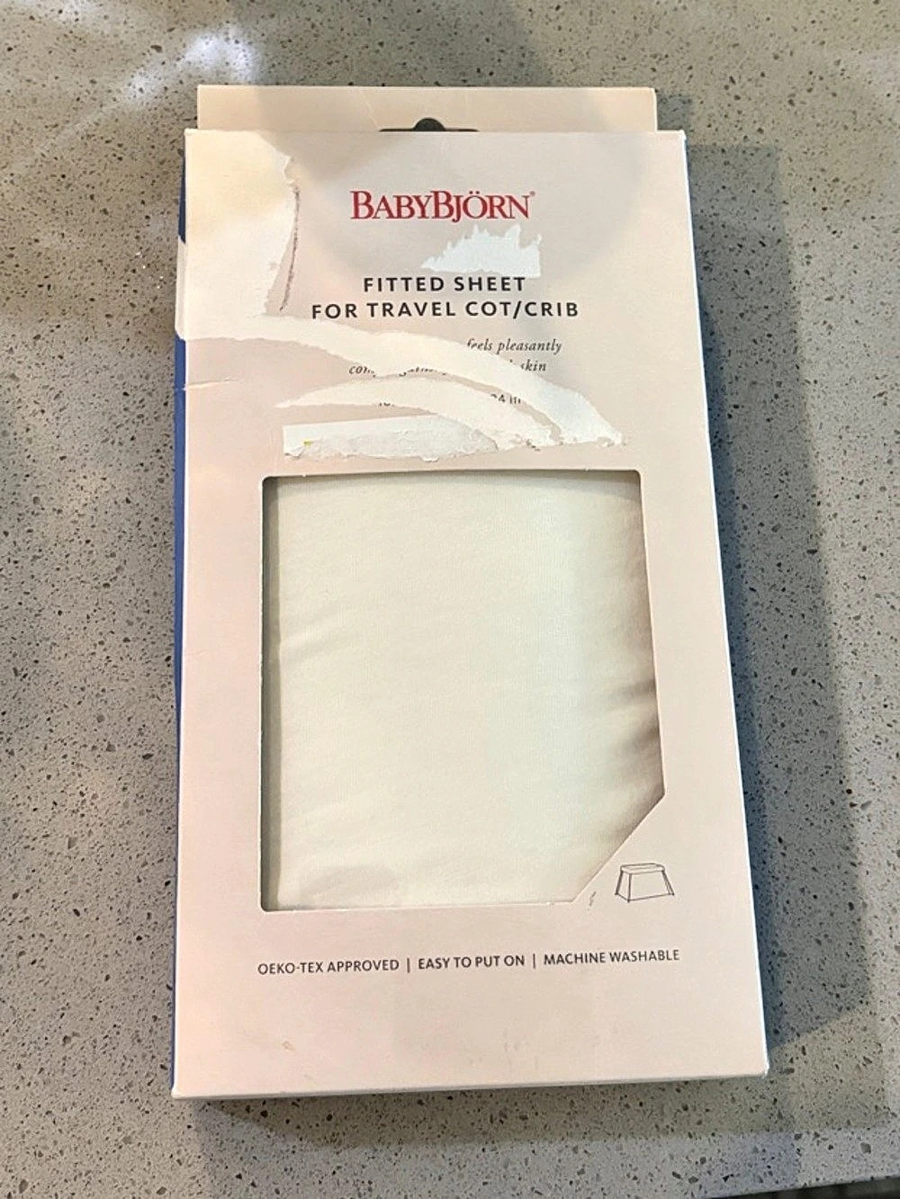 BabyBjörn Fitted Sheet for Travel Crib Light White